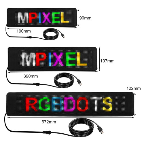 Washranp Car LED Sign RGB Flexible Bluetooth App Control 1