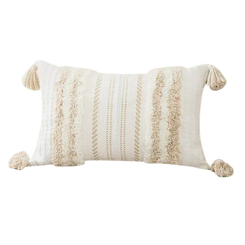 Housses de coussin bohèmes touffetées avec pompons (lot de 2) 2