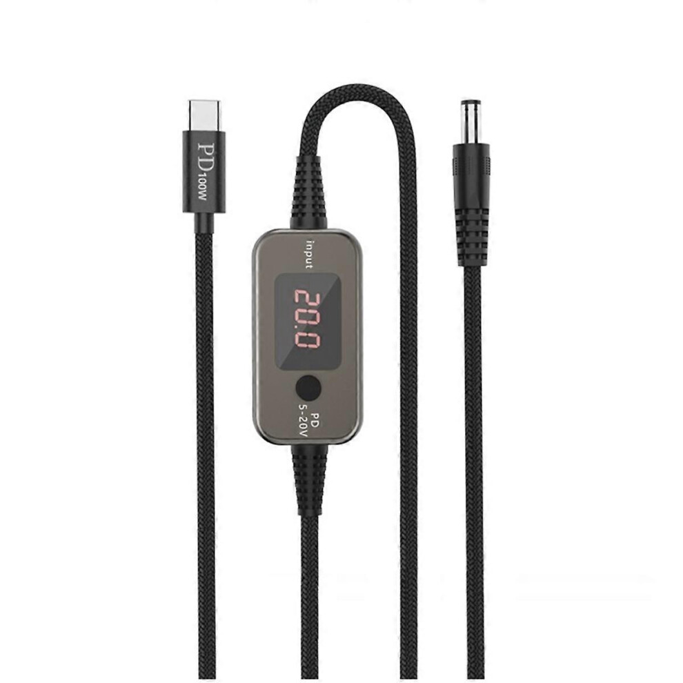 Type C To Dc Power Boost Cable Usb C To Dc Adapter Cable 5V/9V/12V/15V/20V Adjustable Voltage Pd Fas 9319739667530