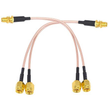WiFi Antenna Coaxial Cable SMA Female To Y-Type 2XSMA Male Straight Splitter Combiner Extension Pig