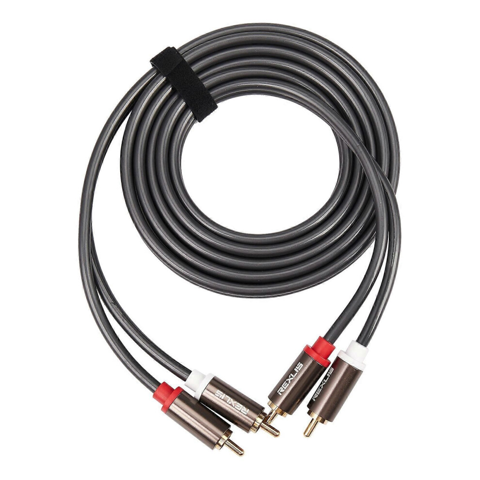 Rexlis 2 Rca To 2 Rca Male To Male Hifi Audio Cable Ofc Av Speaker Wire For Tv Dvd Amplifier Subwoofer Soundbar 1.8M 9319739663419