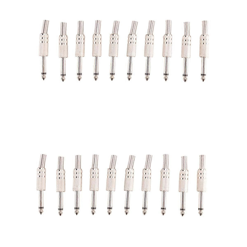 6.35Mm Mono Amplifier Plug 1/4Inch Male Mono Monaural Jack Audio Cable Connector Plug Microphone 20P 9319739661514