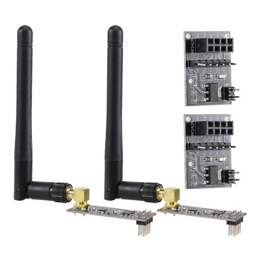 2Pcs NRF24L01+PA+LNA Transceiver Module with SMA Antenna 2.4 GHz 1