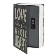 Decorative Book Safe Box with Password Lock, Vintage Faux Book Hidden Safe for Decoration, Secret Diversion Book,A