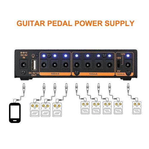 JOYO JP-05 Σταθμός τροφοδοσίας κιθάρας με 8 απομονωμένες εξ 1