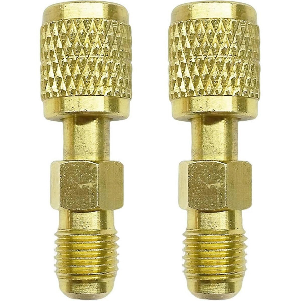 2Pcs R32 R454b Refrigerant Brass Adapter, 1/4Inch Female To 1/4Inch Male Reverse Thread, Quick Conn 9319739655421