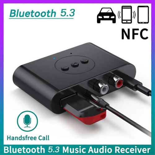 Δέκτης ήχου Bluetooth 5.3 NFC USB U Disk RCA 3.5mm AUX USB Stereo Music Wireless Adapter για αυτοκίνητο 1