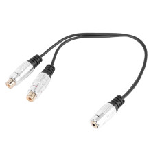 3,5 mm:n (1/8 tuuman) stereoliitin naaras - 2 kaksois-RCA-naarasliitintä stereoäänijakaja Y-sovitinkaapeli
