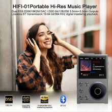 HiFi MP3 Player Bluetooth 5.0 Lossless Audio Player Digital Music Player Portable Audio Player Build in 16G Card Black