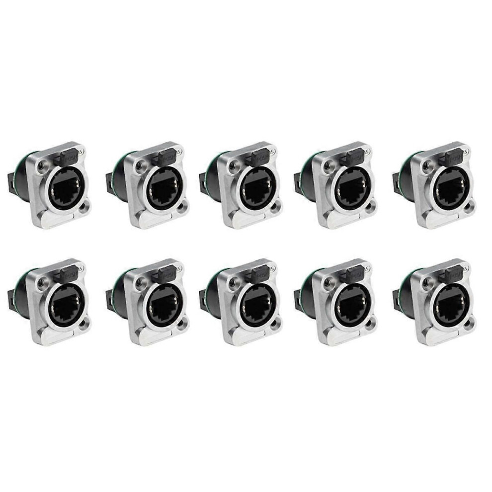 10Pcs Ethernet Rj45 Chassis Socket Ne8fdp Ethernet Pass Through Connector Ip65 Waterproof A 9319739805833