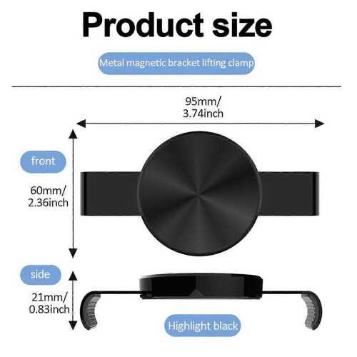 Supporto magnetico per auto con clip, compatibile con supporto girevole a ventosa e supporto per telefono, 1