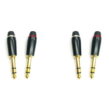 2x kullattu HiFi-sovitin 3,5 mm:n tasapainotettu naaras - 6,35 mm:n TRS-uros