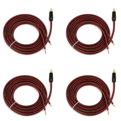 4X Speaker Cable Bare Wire to Plug, Replace Plug Connector Adapter to Bare Wire Open Audio Video