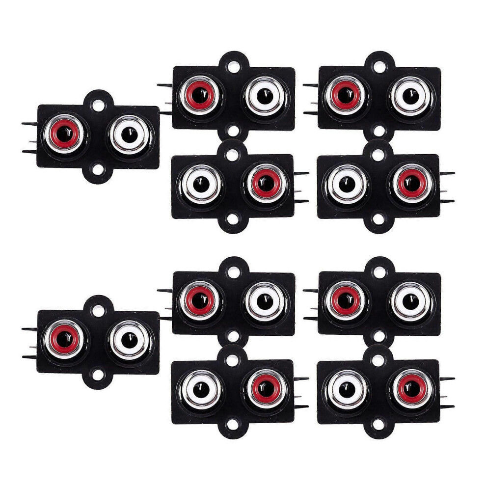 10Pcs Pcb Mount 2 Position Stereo Audio Video Jack Rca Female Connector 9319739665222
