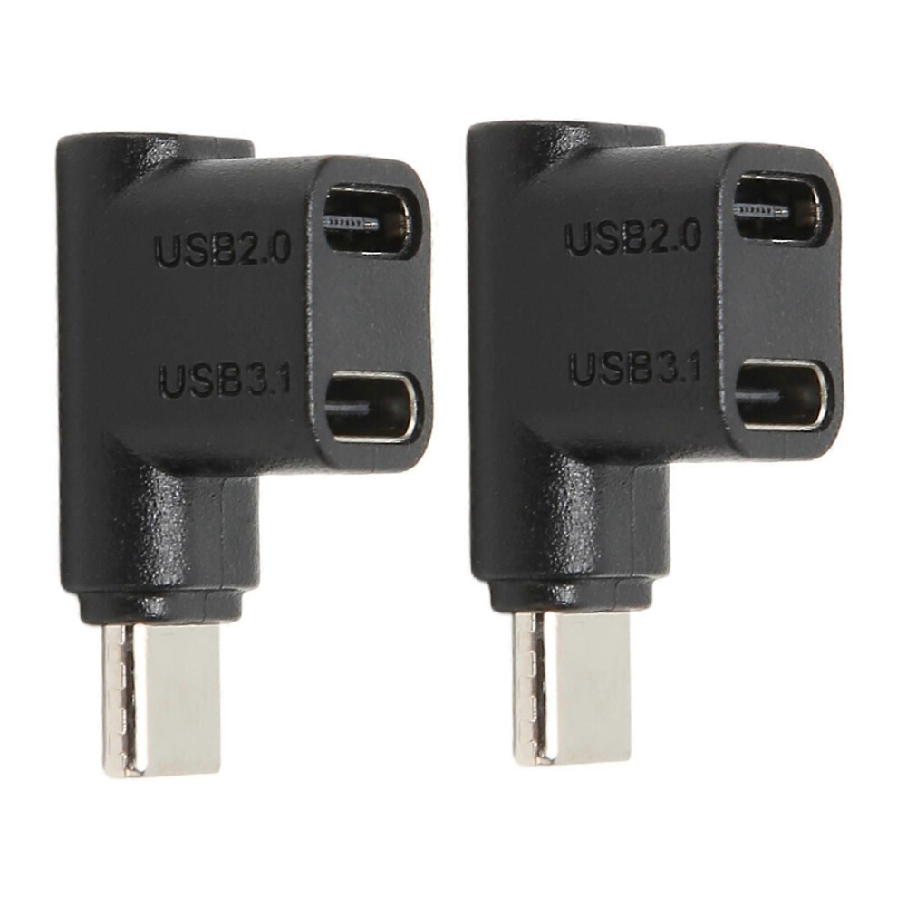 2Pcs 1 To 2 Usb C 3.1 90 Degree Angle Adapter 10Gbps Usb 3.1 Type C Male To Usbc 3.1 Usb C2.0 Dual Female Right Angle Connector 9319739660630