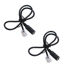 2PC Phone Adapter Rj9 to 3.5 Female Adapter Convertor Cable PC Computer Headset Telephone