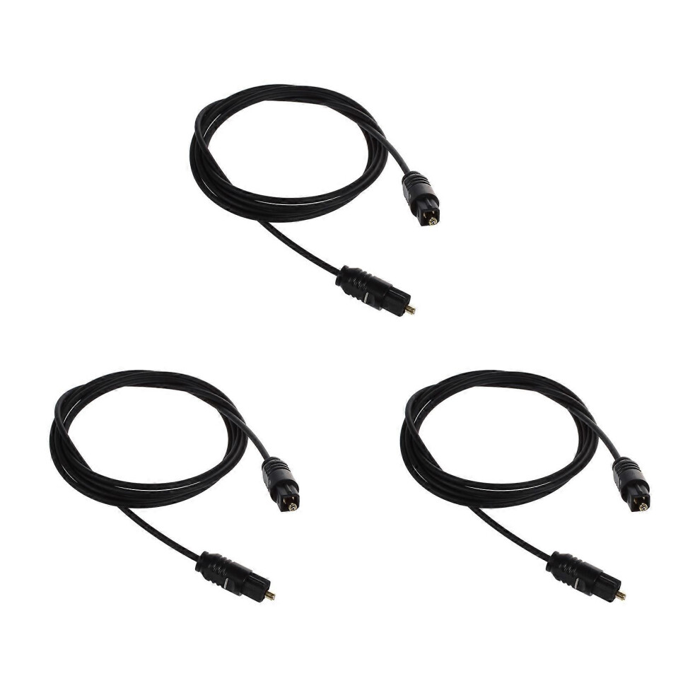 3Pcs 3 Ft 1.1M Metre Digital Fibre Optical Audio Toslink Spdif Md Dvd Cable Lead Plug 9319739666151
