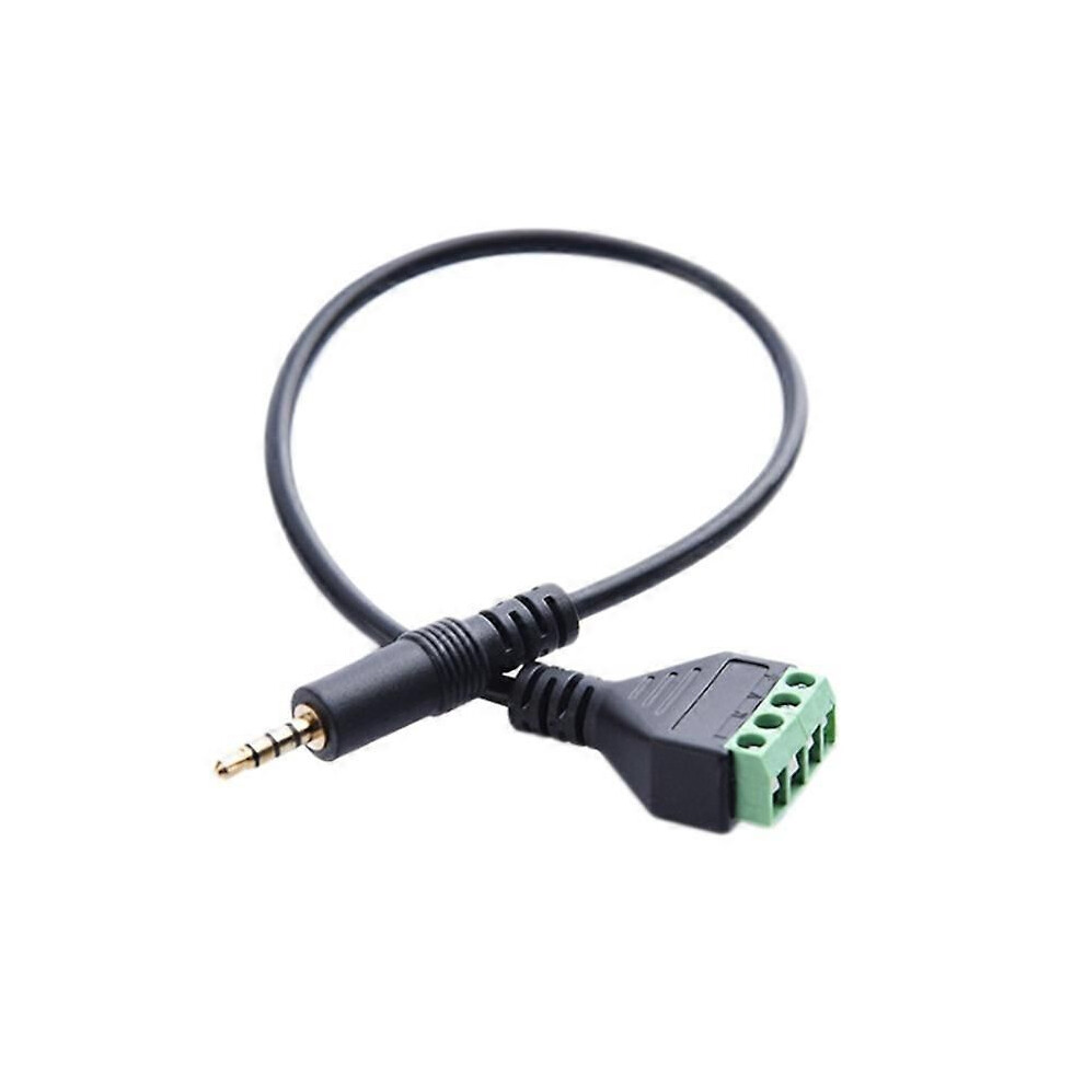 3.5Mm Screw Terminal Adapter Speaker Cable 4-Core Stereo Trrs Male Hole To Av 4 Screw Terminal Balun Connector Cable 9319739664522
