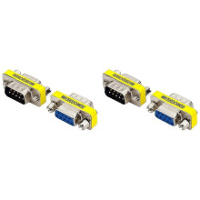 4X DB9 Computer Video Adapter DB9 Male to Female Serial Port to Hole 9 Pin VGA Female Cable Adapter