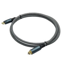 Cavo audio ottico USB-C intrecciato con connettore placcato, compatibile con soundbar, altoparlanti