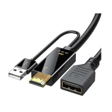 Adattatore da HDMI maschio a DisplayPort femmina compatibile con risoluzione 4K a 60Hz, con alimentazione