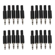 20 x musta muovinen 3,5 mm:n urosmonoliitin jakkiliitin äänisovittimelle