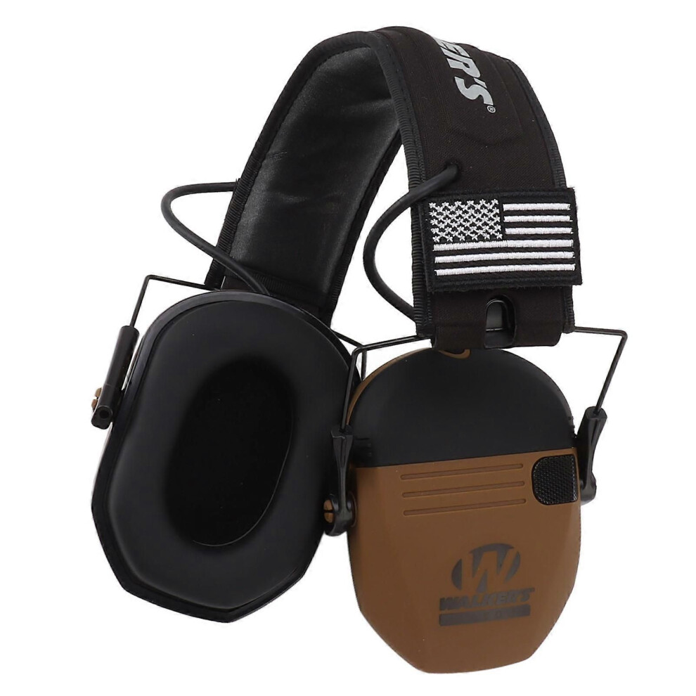 Noise Reduction Electronic Earphones Noise Reduction Foldable Abs Adjustable Headband Safety Ear Muffs For Mowing Work Khaki 9319739673753