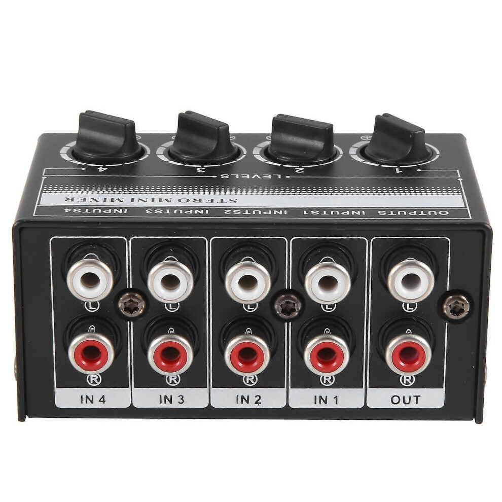 4 Channel Stereo Audio Mixer Support Rca Input And Output Mini Passive Stereo Mixer With Separate Volume Controls 9319739666243