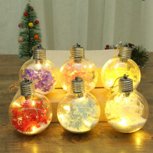 LED Glass Ball Pendant Light, Yellow, 8 cm