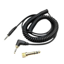 Replacement Spring Headphone Cable for Technics EAH-DJ1200 DJ Headset Audio Cord
