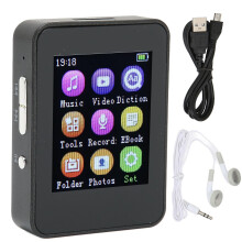 T7 MP4 Player, 1.8 Inch Large Screen Music Player with FM Radio Recording Function for Walking and Running, Black, 16GB