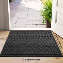 (Jujube Flower Brocade - Black, 23.6x35.4in/60x90cm) 1pc Door Mat Door Rug, Solid ColorDoor Rug, Door Mats Entryway Rug Indoor Front Door Rugs