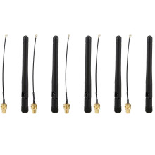 5x 433-MHz-Antenne, 3 dBi, GSM, RP-SMA-Stecker, wasserdicht, gummiert, Lorawan-fähig + IPX-zu-SMA-Kleinkabel