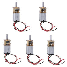 5 unidades de mini motorreductor de metal N20 con rueda dentada, motores de CC de 60 RPM de baja velocidad,