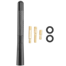 Universal 5 Inch 120mm Black Antenna Carbon Fiber Printer Short-on Car Radio AM/FM Aerial + Adapter