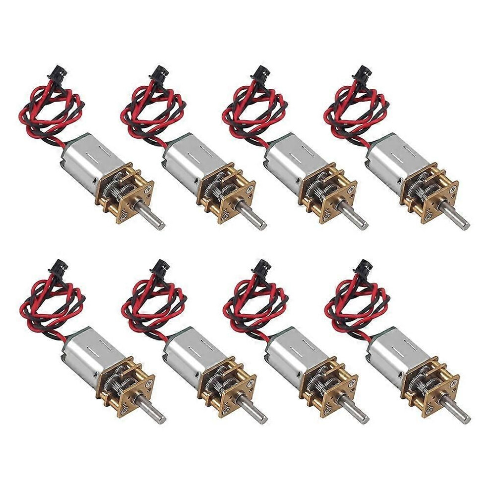 8Pcs Mini N20 Gear Motor Dc 3V-6V Slow Speed Full Metal Gearbox Micro-Type Motor For Diy Robot Car Rc Toys With Terminal 9319739809725