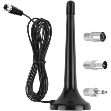 FM/DAB-Radioantenne für Stereoanlage und AV-Receiver – Universelle Zimmerantenne mit Verlängerungskabel