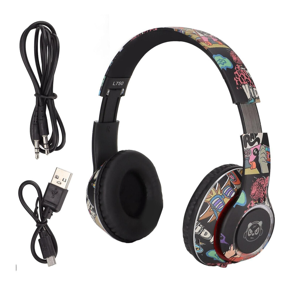 Stable 20Hz-20Khz Hifi Bluetooth Headset Low Power Consumption Led Wireless Gaming Headphones With Colorful Lights Black 9319739674415