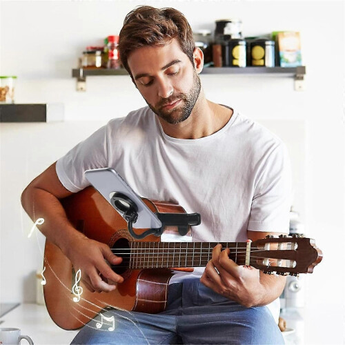 Supporto magnetico per chitarra e telefono, supporto regolabile per chitarra, supporto per spartiti, 1