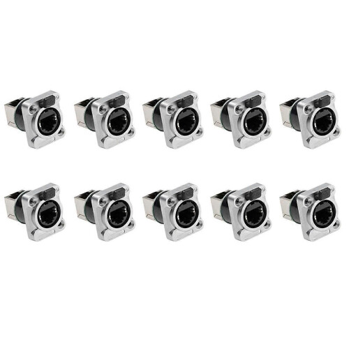 10PCS Ethernet Rj45 Chassis Socket NE8FDP Ethernet Pass Through Connector IP65 Waterproof E