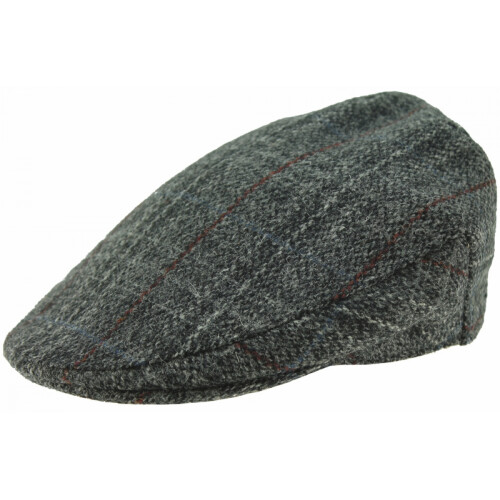 (Checked 7 - Grey, M) Boardmans Harris Tweed Flat Cap