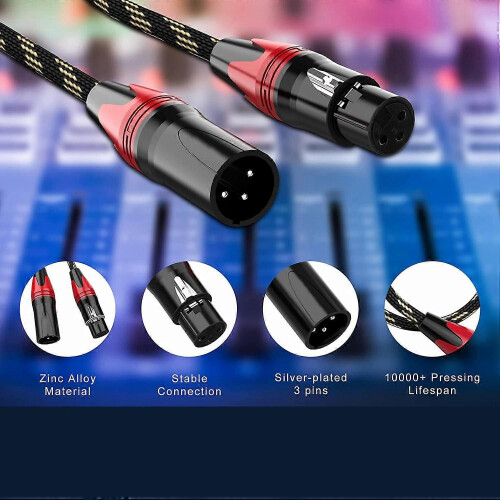 Πακέτο 6 καλωδίων XLR, καλώδιο μικροφώνου XLR αρσενικό σε θηλυ 1
