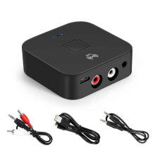 Bluetooth 5.0, RCA-Audioempfänger, 3,5-mm-AUX-Anschluss, Stereo-Musik-Funkadapter, Mikrofon, NFC, Lautsprecher,