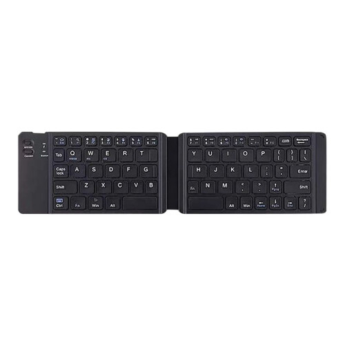 Dual Folding Wireless  Keyboard for  Cell Phone Tablet Computer  Mute Multi-Function Keyboard, B