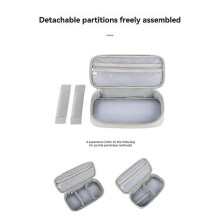Portable Cable Organizer Waterproof Storage Bag for Power Bank Digital Cable Case Earphone Holder Case Gray