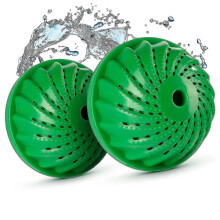 Set van 2 milieuvriendelijke wasballen met uitgangsbeveiliging, compatibel met Clean and Pure Washing