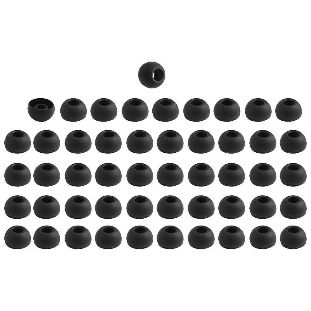 Black 50 Pcs Earbuds Earpiece In Ear Buds