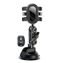 Supporto per telefono da auto, ripresa in auto 2 in 1, ventosa forte, supporto con clip in lega di alluminio