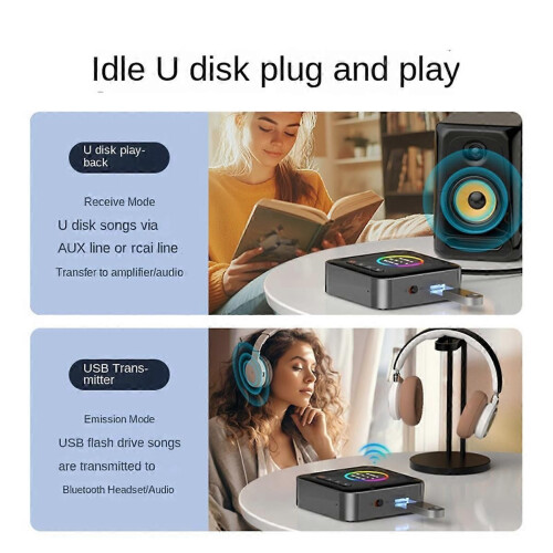 Δέκτης πομπού ήχου Bluetooth 5.2 FM USB 3.5MM AUX Στερεοφωνικός δέκτη 2