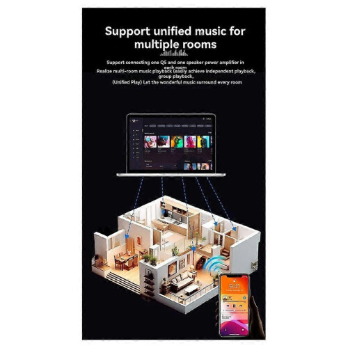 Bluetooth WIFI Airplay Λήψη DLNA Ασύρματη ροή ήχου πολλαπλών δωματίων 2